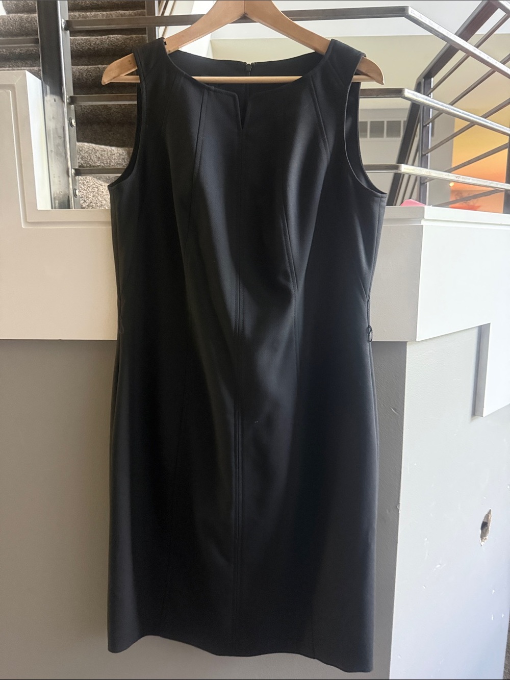Talbots Black Sleeveless Midi Sheath Dress